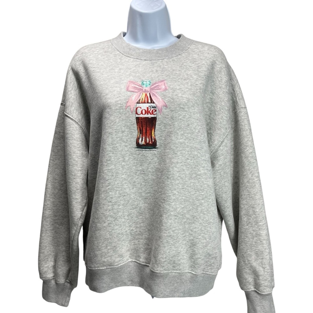 Abercrombie & Fitch Women’s XS Gray Diet Coke Graphic‎ Sweatshirt Bow Crewneck